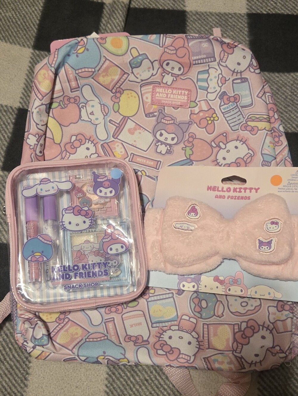 Hello Kitty Pastel Pink Printed Kids Backpack with Matching Accessories